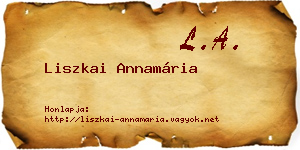 Liszkai Annamária névjegykártya